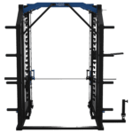 Cage de musculation guidée professionnelle pour renforcement musculaire, structure acier – vue arrière