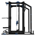 Cage de musculation guidée professionnelle pour renforcement musculaire, structure acier – vue de profil